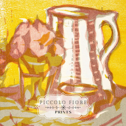 Still Life with Pitcher and Flowers | P142 - Single Art Prints - Piccolo Fiore Prints