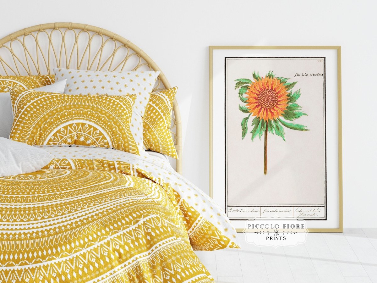 Sunflower Illustration | P364 - Single Art Prints - Piccolo Fiore Prints