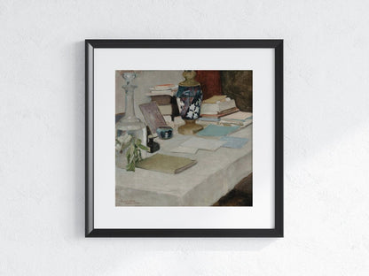 The Writer | Still Life | P447 - Single Square Art Prints - Piccolo Fiore Prints