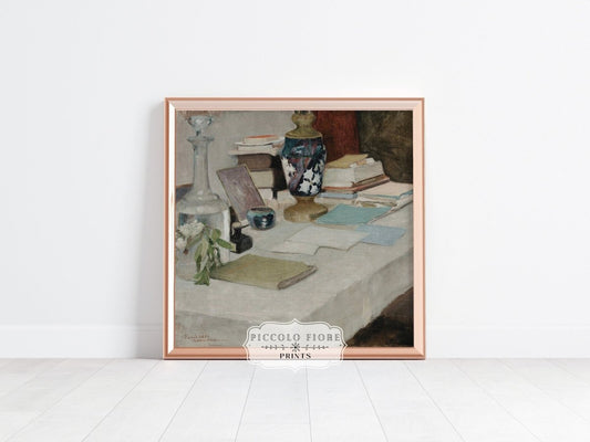 The Writer | Still Life | P447 - Single Square Art Prints - Piccolo Fiore Prints