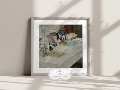 The Writer | Still Life | P447 - Single Square Art Prints - Piccolo Fiore Prints