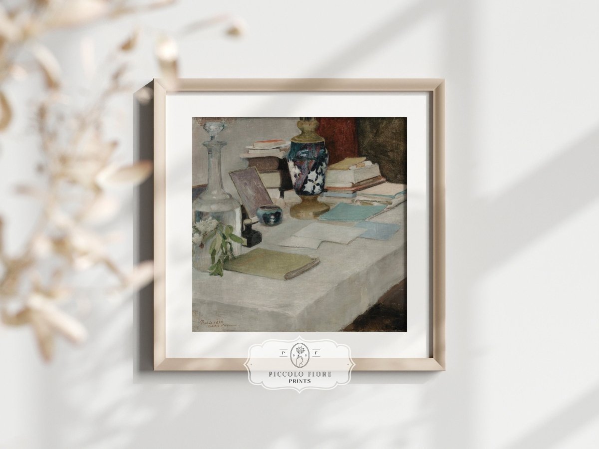 The Writer | Still Life | P447 - Single Square Art Prints - Piccolo Fiore Prints