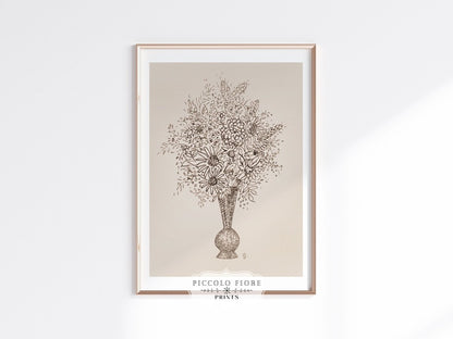 Vase of Flowers Sketch | P384 - Single Art Prints - Piccolo Fiore Prints