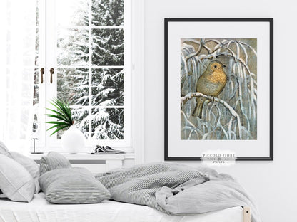 Winter Robin | P381 - Single Art Prints - Piccolo Fiore Prints